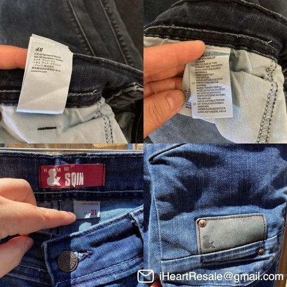 31 H & M Fit SQIN skinny Jeans big back pockets High waist - Picture 3 of 16